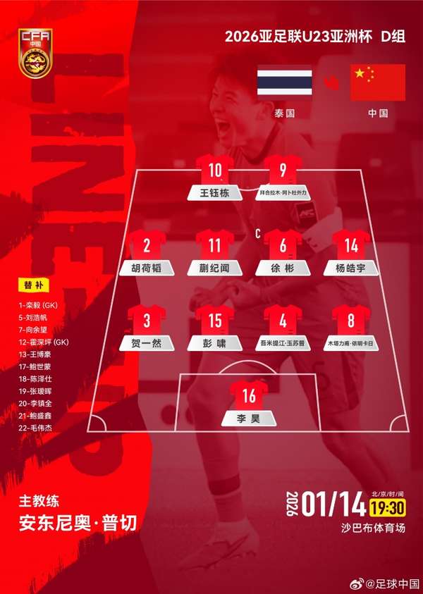 442锋线组合亮相！U23国足生死战首发：王钰栋搭档拜合拉木，木塔力甫客串右闸