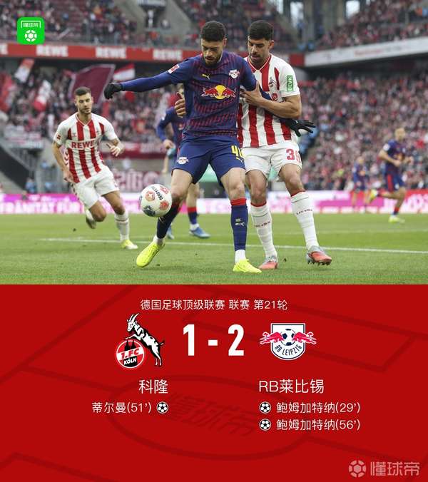 鲍姆加特纳梅开二度助莱比锡逆转科隆 半自动越位技术引争议